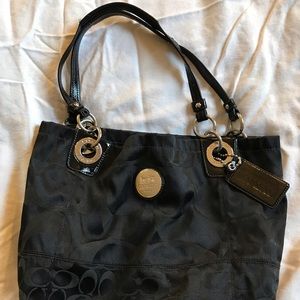 Black coach bucket bag